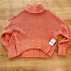 NWT Free People Cozy Coral Turtleneck Sweater Sz M